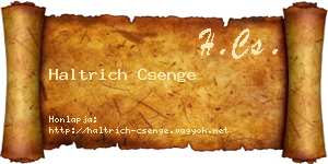 Haltrich Csenge névjegykártya
